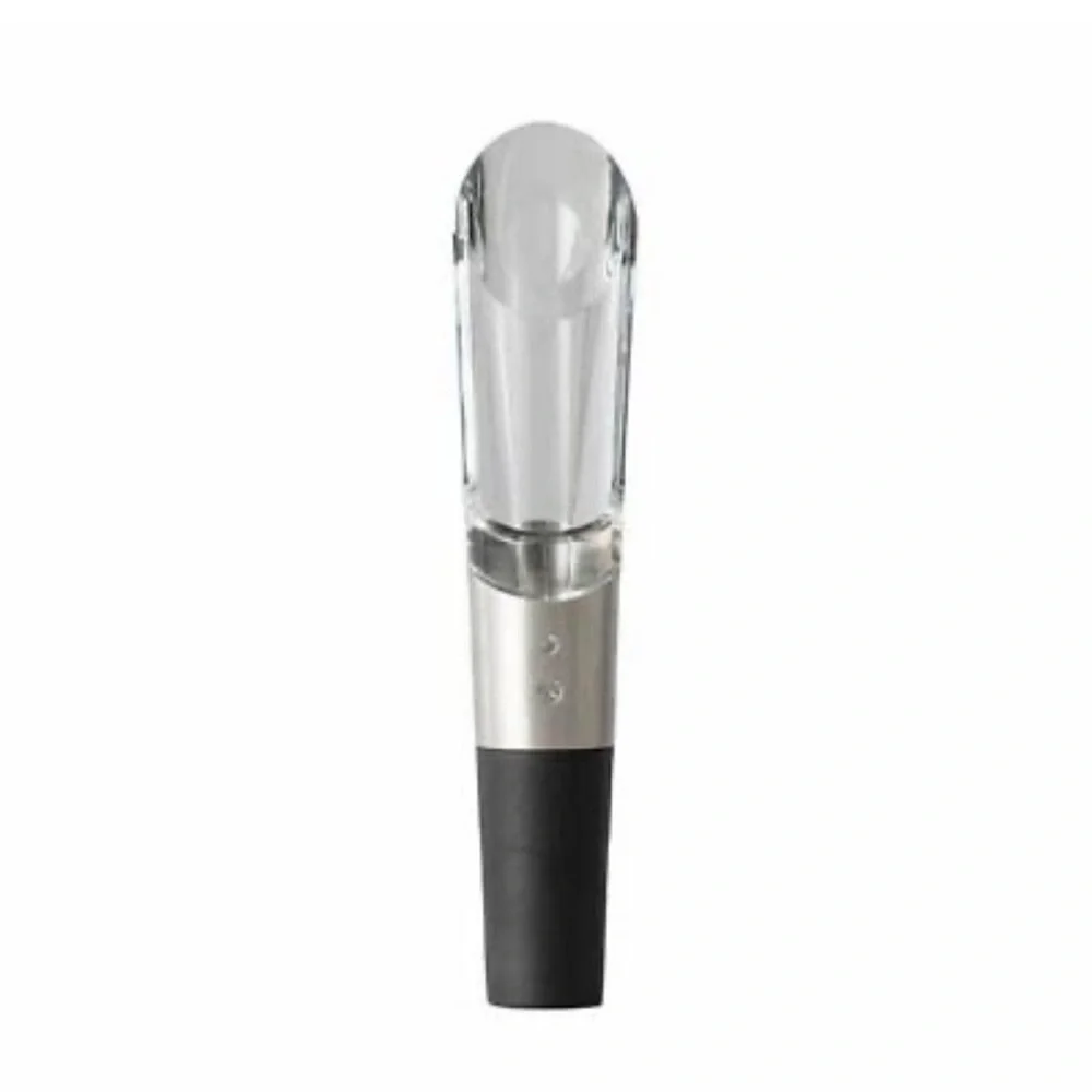 Wine Aerator Pourer with Black and Silver Finish